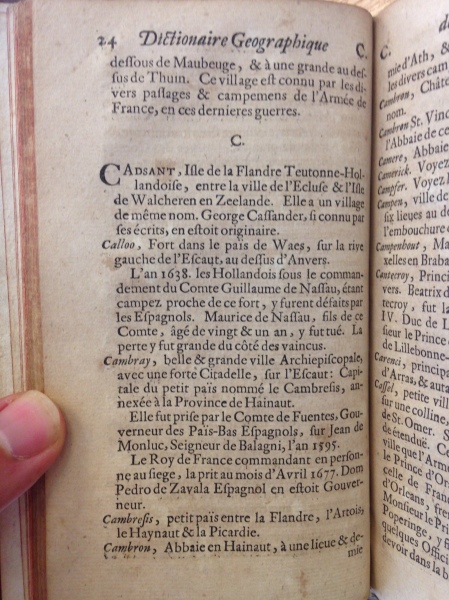 MAC, DEL Bib. A131 - Dictionnaire géographique des Pays-Bas, 1695, p. 24
